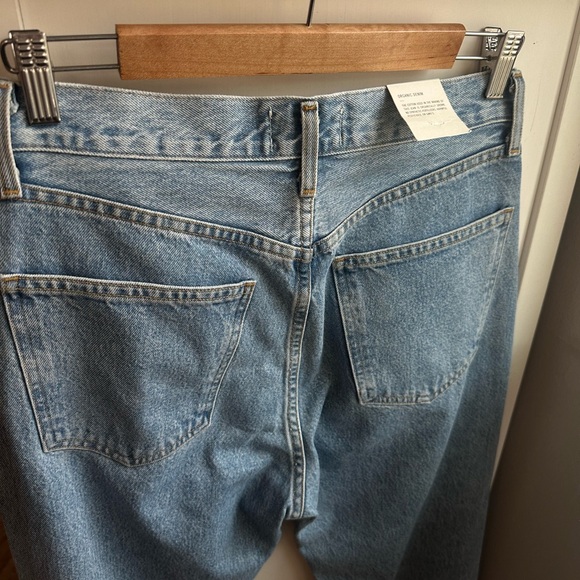 NWT Agolde Ryder Two-Tone Blue and Black Straight Leg Jeans - Picture 11 of 14